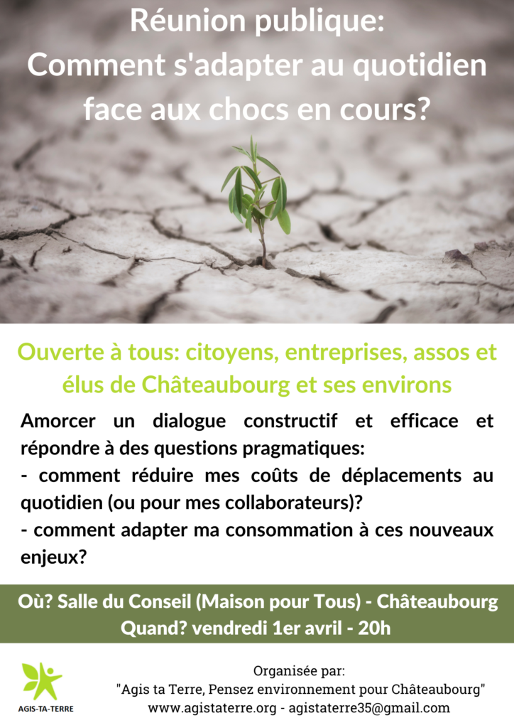 Réunion publique « Comment s’adapter au quotidien pour faire face aux chocs en cours? »